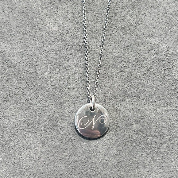 Tiffany Silver Initial “N” Pendant Necklace